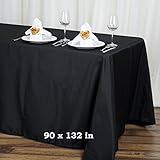 Efavormart 90x132 Black Wholesale Rectangle Polyester Rectangle Tablecloth Linen Wedding Party Restaurant Tablecloth