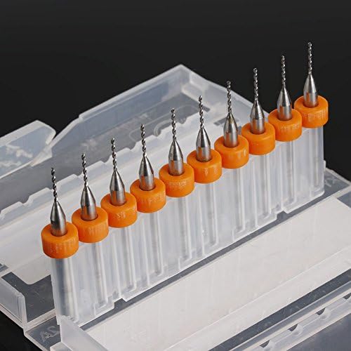 NuoStar 10 Pcs PCB Print Circuit 1/32" Micro Drill Bits Board Carbide CNC Engraving Tool - 3D Printer Nozzle Cleaning Drill Bits Kit fit MK7 MK8 Print Nozzle