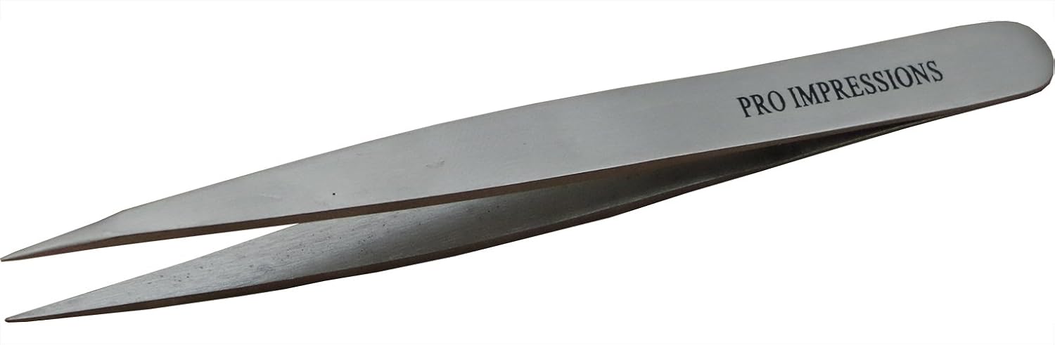Pro Impressions Pointed Tweezer, Silver