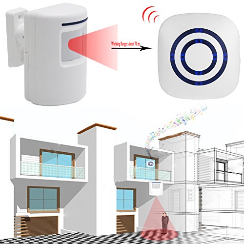 Delight eShop Wireless Infrared Motion Sensor Door Security Bell Alarm Chime US Plug