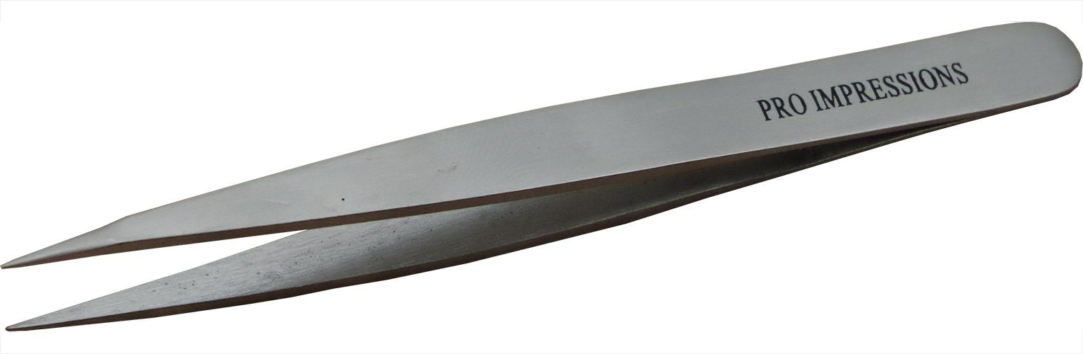 Pro Impressions Pointed Tweezer, Silver