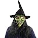 Bravo Sport Halloween Witch Mask With Hair, Horrific Demon Adult Scary Witch Mask Halloween Party Costume Decorations Creepy Latex Mask (Witch)