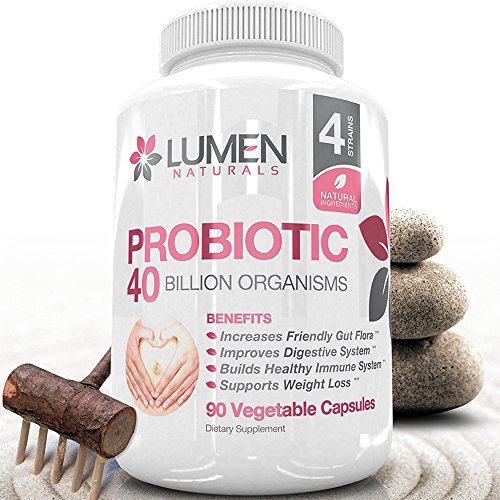 Probiotic 40 Billion - Powerful Probiotics for Women - Digestive Enzymes to Boost Immune System & Improve Stomach Health - Promotes Weight Loss - Includes Lactobacillus Acidophilus - 90 Capsules Probiotic 40 Billion - Powerful Probiotics for Women - Digestive Enzymes to Boost Immune System & Improve Stomach Health - Promotes Weight Loss - Includes Lactobacillus Acidophilus - 90 Capsules