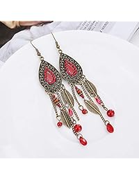 3 Pairs Women Vintage Retro Ethnic Drop Bohemian Dangle Earring Lolita Antique Bead Tassel Earrings