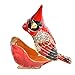 MICG Bird Trinket Box Spoontiques Cardinal Metal Enameled Animal Figurine Collectable Wedding Jewelry Ring Holder Organizer (Red Head)