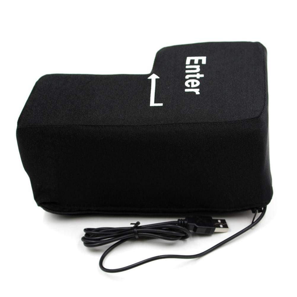 Sarari Big Enter Key Vent Cushion Soft Computer USB Button Return Key Offices Decompression Cushion Stress Relief Cushion for Home Office