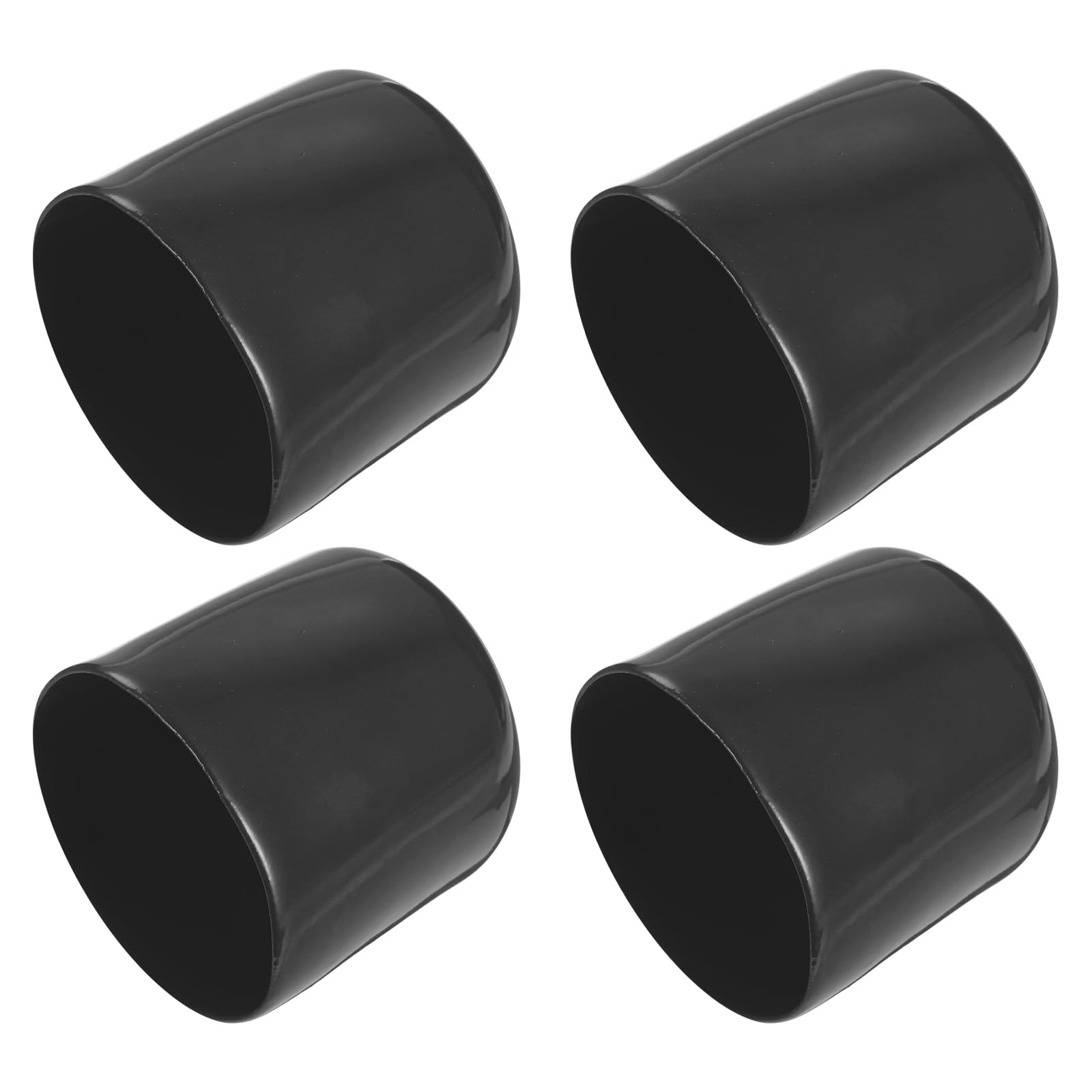 PATIKIL 40MM Vinyl Rubber End Caps, 4 Pack Flexible Bolt Screw Covers Caps Round Thread Protector Caps for Metal Tubing Rod Bolts, Black