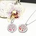 Wish House Tree of Life Necklace Aromatherapy Essential Oil Diffuser Necklace, Hypoallegenic Stainless Steel Locket with 24