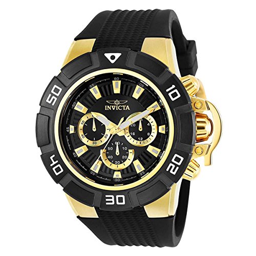 Invicta Men's 'I-Force' Quartz Stainless Steel and Silicone Casual Watch, Color:Black (Model: 24388)