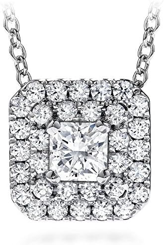 Silvernshine Jewels transcend double halo pendant 1.35Carat Clear Princess Cut CZ Silver Plated Alloy
