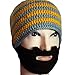 FREE FISHER Unisex Funny Winter Hat w/Fake Beard Detachable Beard Beanie Hand-Knit Hat
