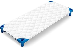 Comfyanno Quilted Daycare Cot Nap Mat for Boys, Girls, Soft & Breathable, Gentle on Skin, Extra Support & Comfort for Toddler Cozy Nap Time Sleep, Fits 23" x 51" Standard Size Preschool Cot - 1 Pack
