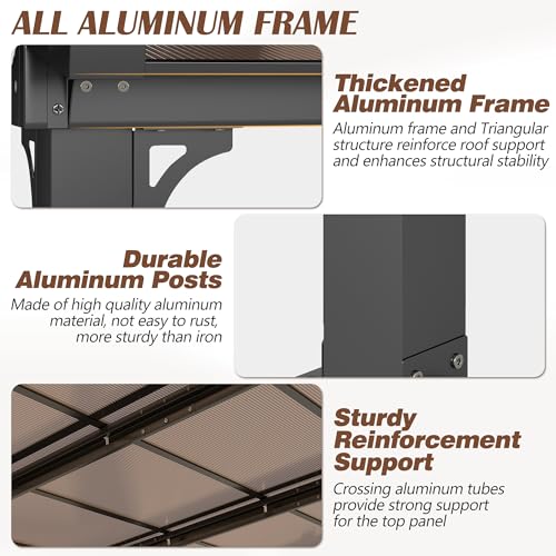 Raysfung 10x13 Wall-Mounted Hardtop Gazebo Review: Lean-To Patio Cover with Polycarbonate Roof image 16