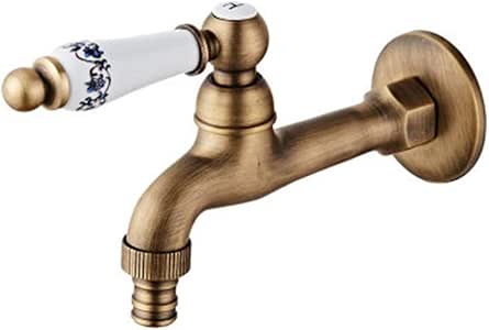 Grifo de agua fría de pared para lavabo de baño, bañera de latón