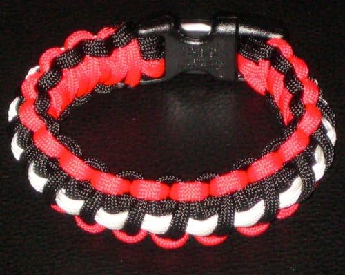 Premium Red & Black w/ White Line Survival Bracelet By Fort Detroyon Survival