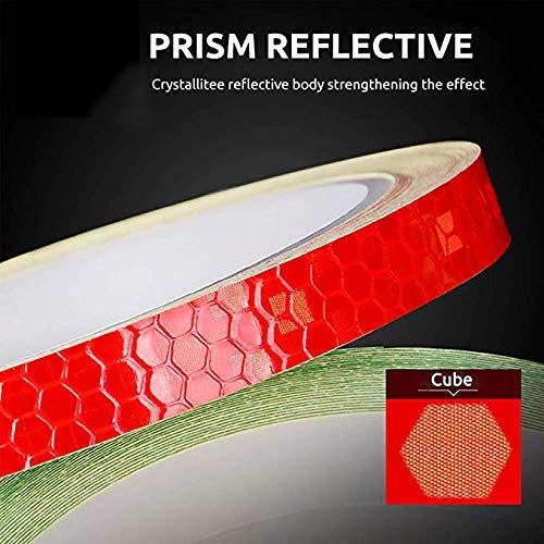 GLE Reflective Tape 7 Roll Safety Tapes Warning Strip Self-Adhesive DIY Decoration Bicycle Wheel Rim Light Reflective Stickers Reflective Wheel Tape Decal Sticker for Bike, Car, Truck, Motorcycle-8M
