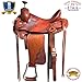 HILASON 15″ Western Leather Big Cowboy Roping Saddle Mahoganythumb 1