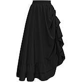 SCARLET DARKNESS Maxi Skirts for Women Renaissance Skirt Long Flowy Layered Medieval Skirt