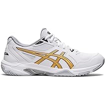 white and gold asics