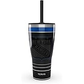Tervis Traveler NHL New York Rangers - Night Game Triple Walled Insulated Tumbler Travel Cup Keeps Drinks Cold & Hot, 30oz with Straw Lid, Stainless Steel
