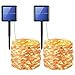 AMIR Upgraded Solar String Lights, 240 LED Copper Wire Lights, 78.6ft 8 Modes Starry Lights, Waterproof Fairy Christmas Decorative Lights for Outdoor, Wedding, Homes, Party (Warm White - Pack of 2)