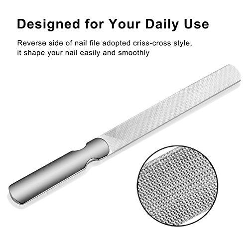 Overall, a Stainless Steel Nail File with Anti-Slip Handle and Leather Case is a great investment for anyone who wants to have attractive and healthy-looking nails. It is durable, effective, and easy to use, making it a popular choice among both professionals and amateurs alike. Description by ChatGPT.