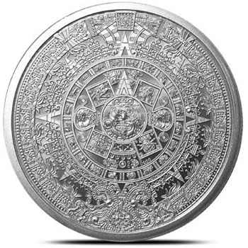 1 oz .999 Aztec Calendar Stone, Eagle Warrior Emperor of Tenochtitlan New