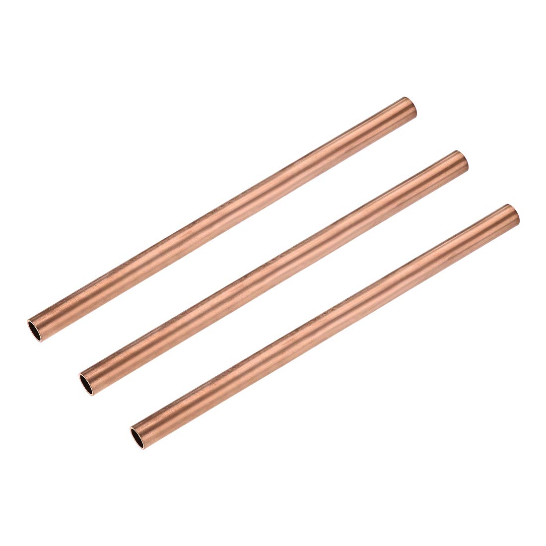 sourcing map Copper Round Tube, 11mm OD 1mm Wall Thickness 200mm Length Straight Pipe Tubing 3 Pcs