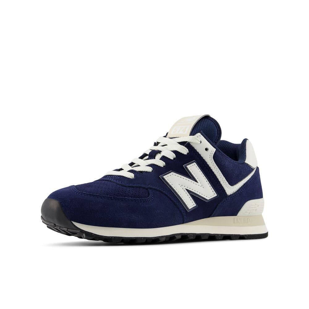 New Balance Unisex-Adult 574 V2 Unisex Sneaker, Navy/Sea Salt, Men 8 M/Women 9.5 W