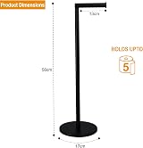 Crystals Free Standing 2-in-1 Toilet Roll Holder Black Stainless Steel view 4
