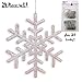 BANBERRY DESIGNS Pink Snowflakes - Set of 24 Snowflake Ornaments – Approx. 5 Inch Frosted Look Pink Fuzzy Snowflakes - Winter Baby Shower Essentials
