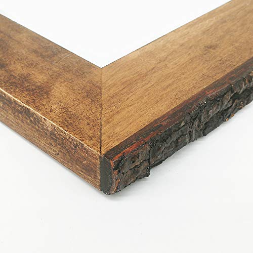 IKEREE 8x10 Picture Frames with Bark Edges, Rustic Wood Photo Frame for