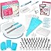 KüchePro 135-Piece Premium Cake Decorating Supplies Kit - Cake Turntable Stand, 55 Numbered Icing Tips, 4 Piping Couplers, 1 Silicone Pastry Bag, 50 Disposable Pastry Bags & Many More Decorating Tools