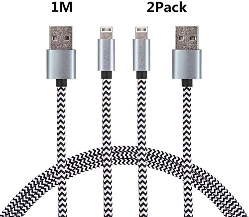 iPhone Charger, HongKe 3.3ft / 2 Pack Nylon Braided USB iPhone Lighting Charger Cable Durable Data Sync USB Cable for iPhone 7 Plus 6S Plus 6 Plus SE 5S 5C 5, iPad 2 3 4 Mini, iPad Pro Air 2, iPod