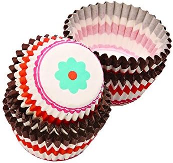 Sweet Creations 100 Count Flower Baking Cupcake Papers, Mini, Multi-Color