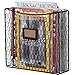 Wall35 Cestino Magazine Holder and File Organizer Wall Mount Metal Chicken Wire Basket with Tag Slot, Black