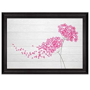 Illustration of Pink Flowers Being Blown Away Over...