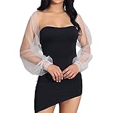 GORAIS Wedding Tulle Bolero Shrug Evening Jacket Long Sleeve Bridal Party Mesh Cardigan for Women and Bride Dresses