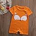 Newborn Baby Boy Girl Fox Romper Summer Jumper Playsuit Outfits (18-24 Months) Orange