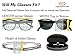 MyEyeglassCase Glasses Case Hard Shell for Small - Medium Frames - Eyeglass Clam Shell Hard Case for Men & Women - Travel Eyewear Holder with Cleaning Fabric Cloth - Protective Storage (AS196 Black)