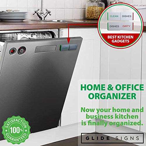 Glide Signs Dishwasher Clean Dirty Sign Premium Metal