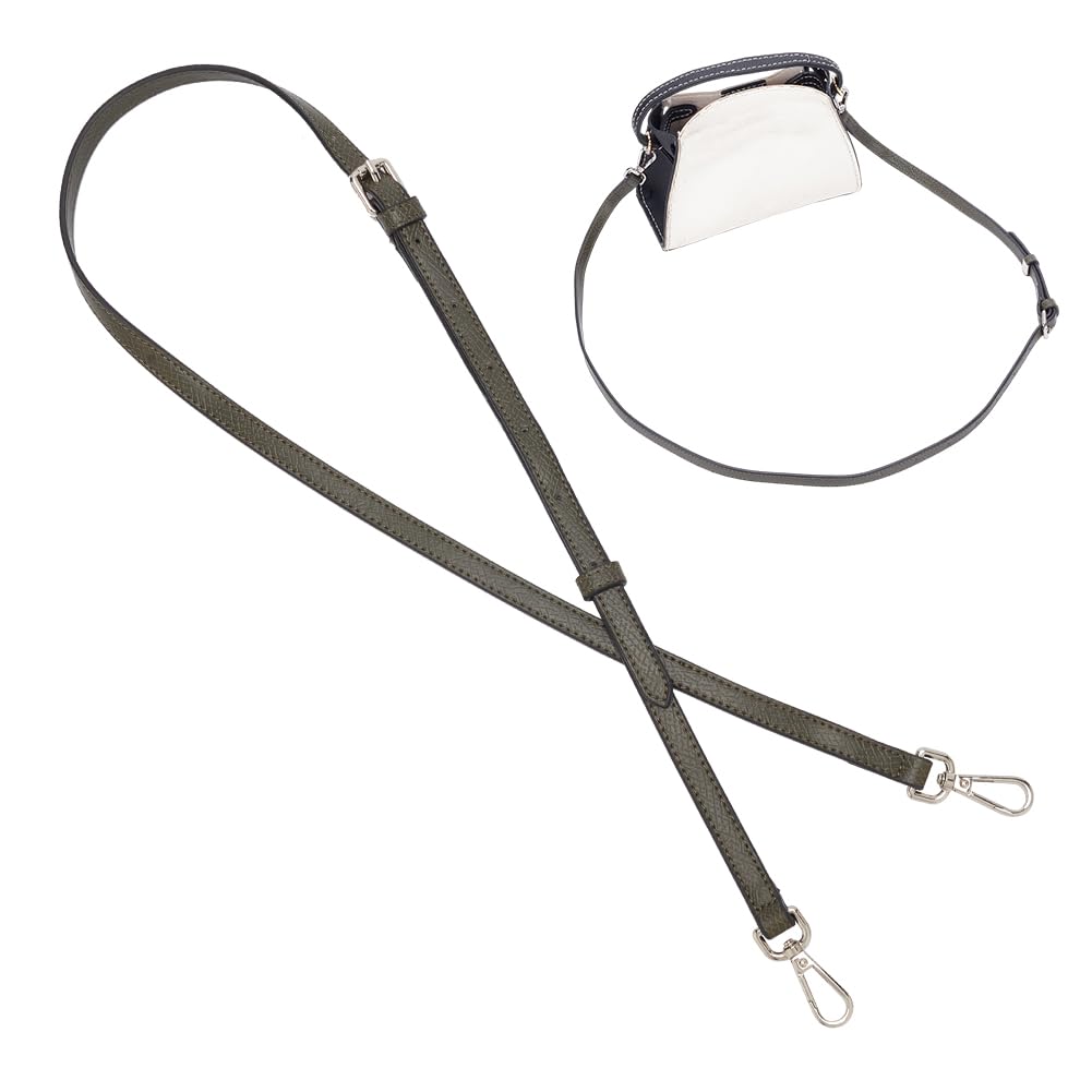 WADORN Cowhide Leather Purse Strap with Connectors Buckle,127cm Leather Shoulder Bag Strap Replacement Handbag Conversion Kit, Black 1