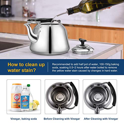 Tea Kettle Stovetop Teapot 2 Liter Stainless Steel Hot Water Kettle