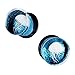 Lianrun 1Pair Glass Ocean Jellyfish Ear Plugs Gauges Expander Tunnels 6 Style to Choose Size 0g-5/8 (Blue,00g(10mm))