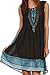 Sakkas Zulla Mid-Length Adjustable Tribal Floral Aztec Batik Tank Top Dress