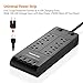 Poweradd 8-Outlet Surge Protector Power Strip 2500W with 4 Smart USB Charging Ports (5V/5A) and 6ft Heavy Extension Cord, 4500 Joules - Black