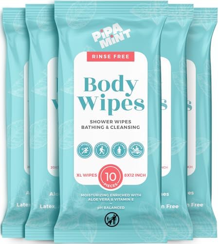 Duracleanse XL Body Wipes (50 Count) 4 Travel Bath Wipes - 9" X 12" No Rinse Thick Cleansing Shower Wipes, Disposable Bathing Washcloths F - View #5