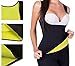 MIRANCO Women's Body Shaper Waist Cincher Tummy Fat Burner Sweat Tank Top Black No Zip Black XX-Large