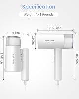 BEAUTURAL Clothes Steamer Foldable Portable 1000W 30s Heat Up White view 7