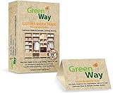 GreenWay Clothes Moth Traps (2 traps per box) - pheromone attractant, eco-friendly, kid and pet safe